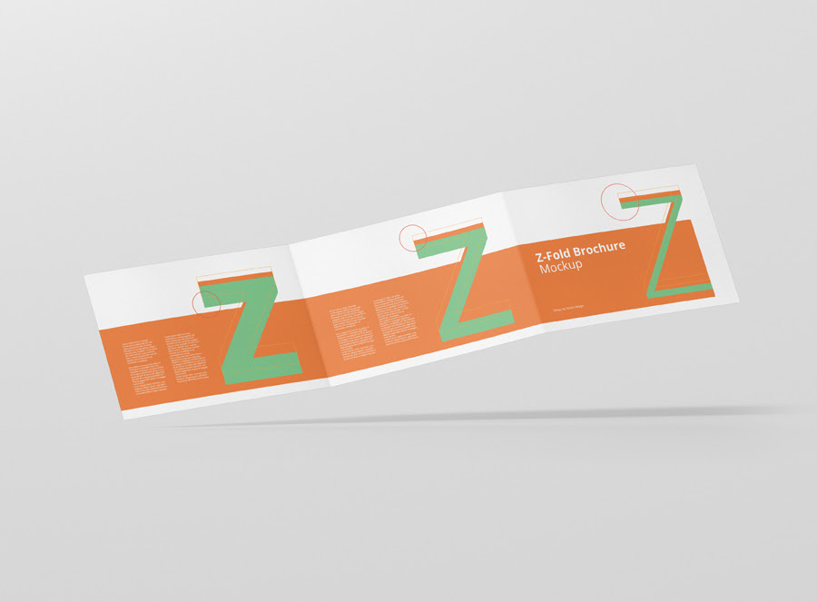 Download Z-Fold Brochure Mockup Landscape Din A4 A5 A6 - Viscon Design