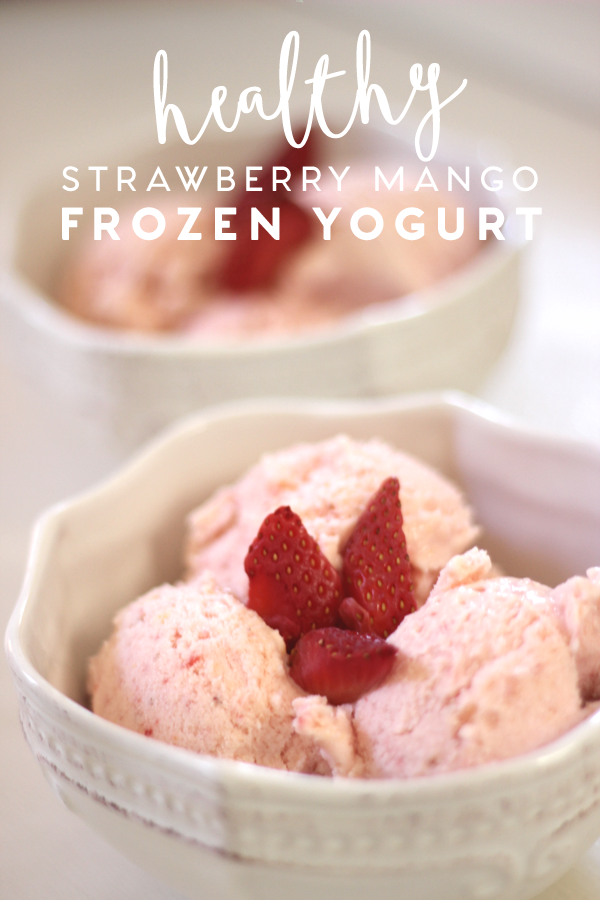 Healthy Strawberry Mango Frozen Yogurt