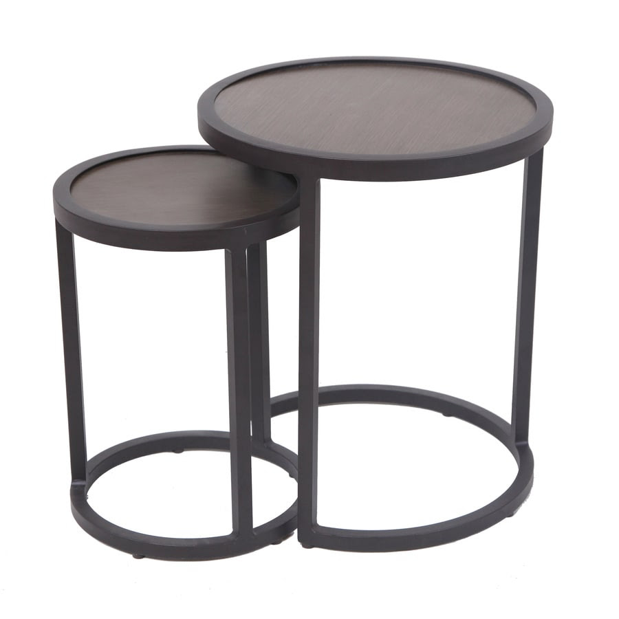 Allen Roth Round Outdoor End Table 18 In W X 18 In L In The Patio Tables Department At Lowes Com