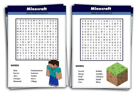 These minecraft word search puzzles feature hidden minecraft words to find and a picture to color. free printable minecraft word search just family fun