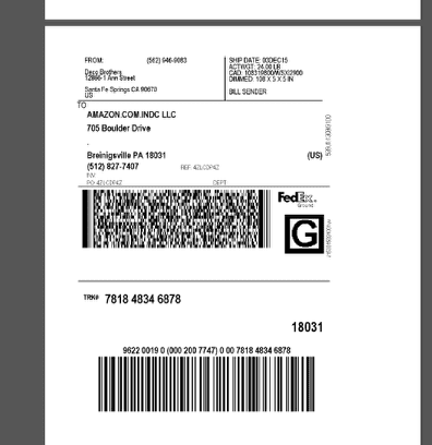 Small Parcel Fedex/UPS Labels