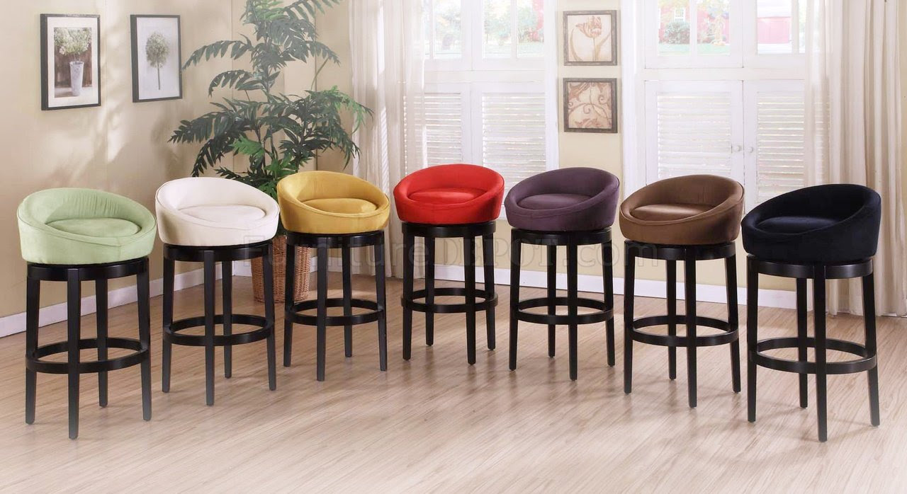 Choice of Color Microfiber Set of 2 Igloo Swivel Barstools home decor, decoration, design, home design, interior design ideas, and interior design 26 Inch Bar Stools 698 x 1280