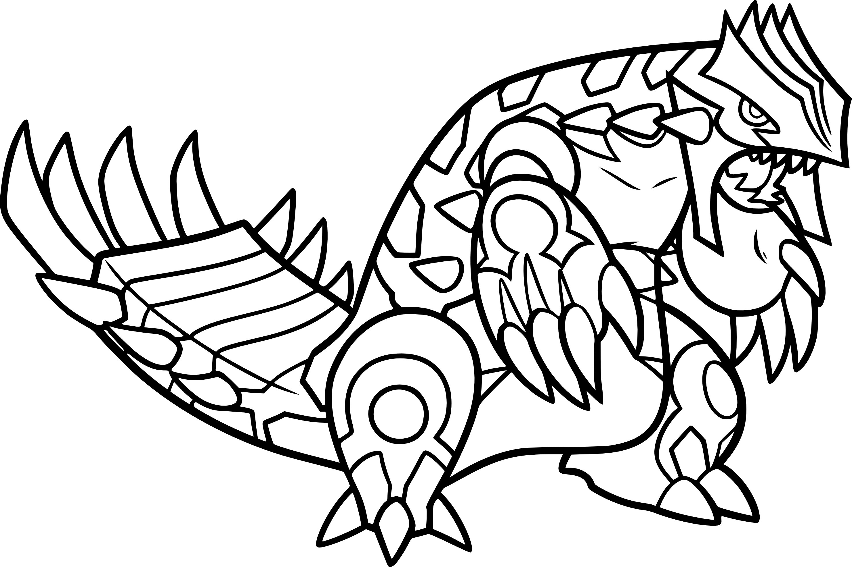 Coloriage Primo-Groudon Pokemon à imprimer