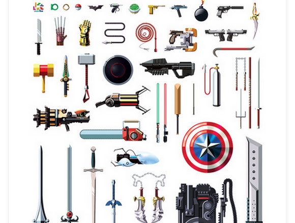 あなたはいくつわかる 有名アニメ ゲームヒーローの武器52のイラスト集が結構ムズカシイ ロケットニュース24