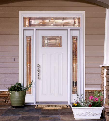 White entry door