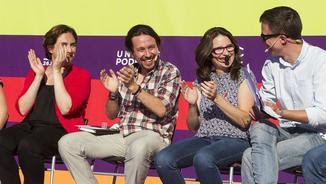 Colau, Iglesias, Oltra i Errejón, aquest dijous a Palma (EFE)