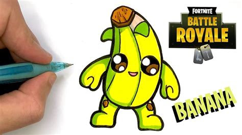 como dibujar banana verde kawaii skin fortnite youtube