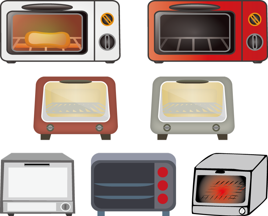 フリーイラスト 7種類のオーブントースターのセットでアハ体験 Gahag 著作権フリー写真 イラスト素材集