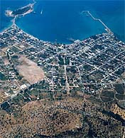 aerial view of the city of Eretria (Euboea)