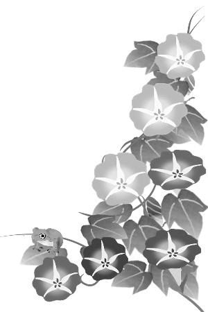 夏のイラスト素材 無料テンプレート あさがお