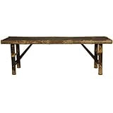 Japanese Bamboo Folding Bench in Dark