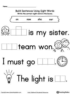  preschool and kindergarten worksheets kindergarten worksheets sight