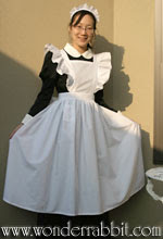 Wonder Rabbit 通販商品紹介 K長袖ロングメイドワンピース ロング丈のメイド服