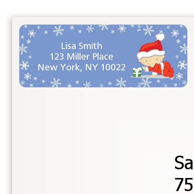 Christmas Baby Snowflakes - Baby Shower Return Address Labels