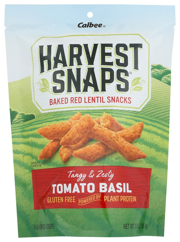 Harvest Snaps, SNAPEA CRISPS, Green Pea Crisps, Baked, Healthy Snack, Tomato Basil
