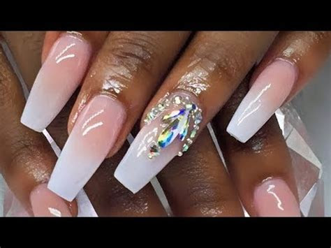 work acrylic nails baby boomer french fade