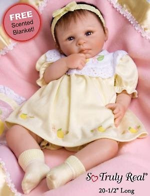 Ashton Drake Doll ~ So Truly Real ~ LEMON BLOSSOM ~ FREE Lemon-scented Blanket ~ Artist Michelle Fagan! Review