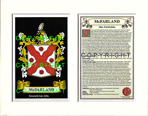 McFarland Family Crest and Name History