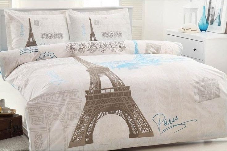 ... pcs Paris Eiffel Tower QUEEN Double Bedding Duvet Cover Set #Handmade