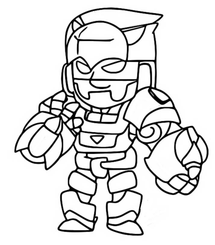 Disegno Da Colorare Brawl Stars Skins Gold Mecha Bo 2
