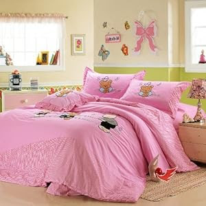 Amazon.com - DIAIDI, Cute Cartoon Bedding Set, Pink Little Girls ...