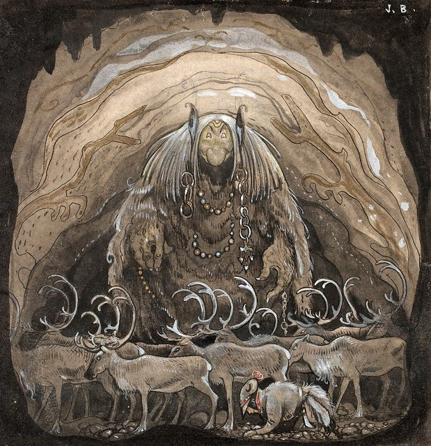 John Bauer - "Nilas offer, Julbocken (II)"