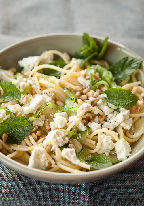 courgette, feta mint pasta