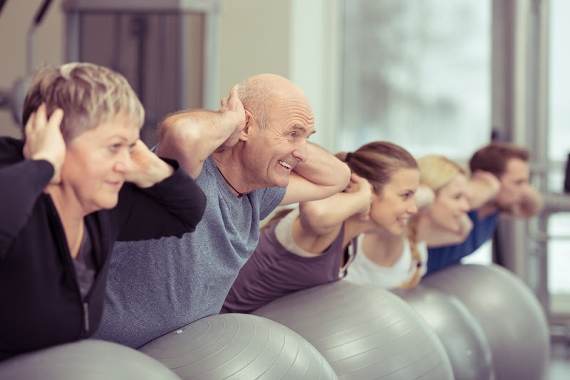 old people exercising
