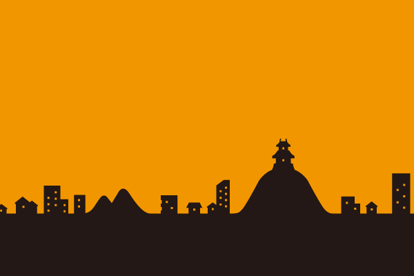 お城のある町シルエット 街 建物系イラスト専門サイト Town Illust