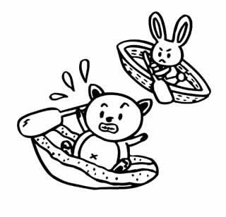 かちかち山のぬりえ 福娘童話集 ぬりえコーナー