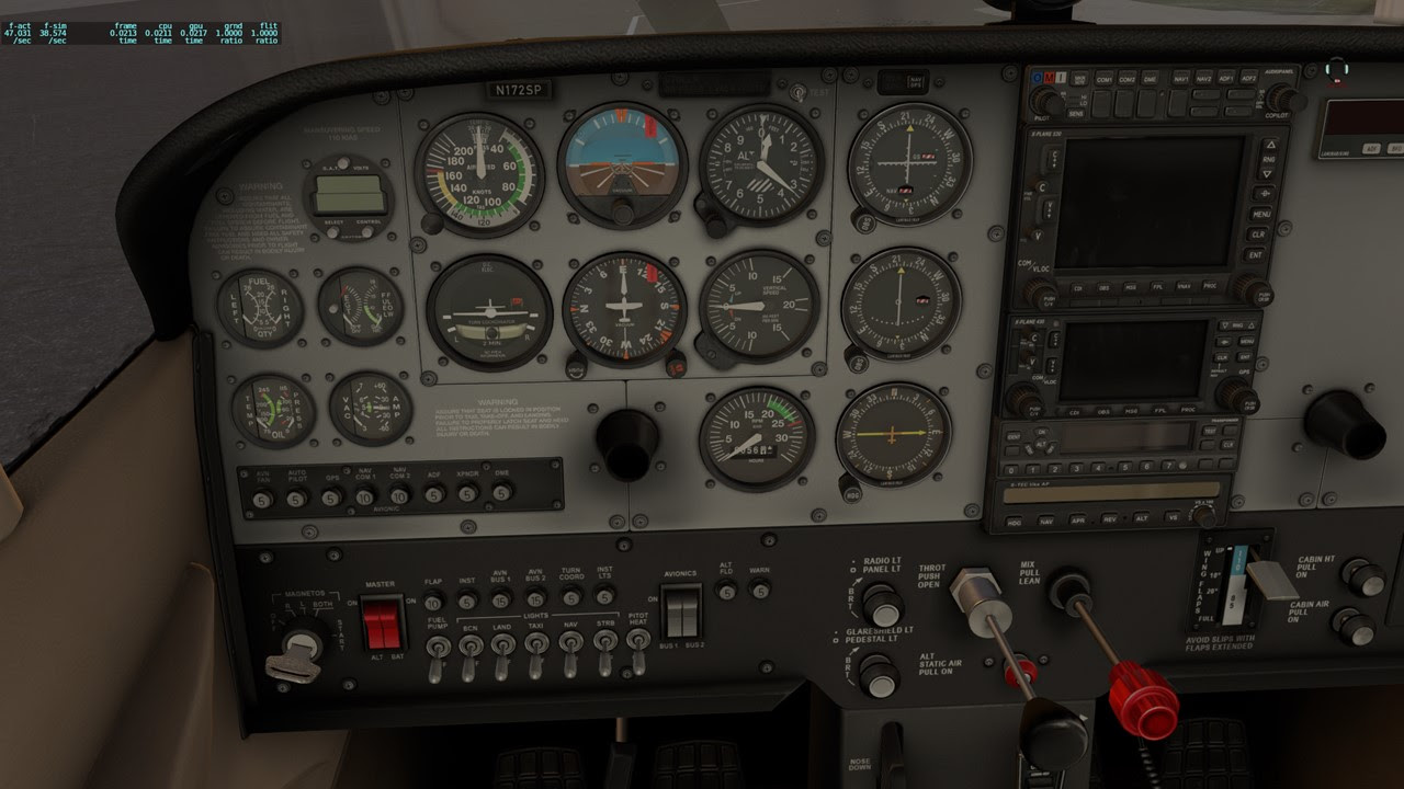 Blurred Instrument Panel In Cessna 172 X Plane Q A