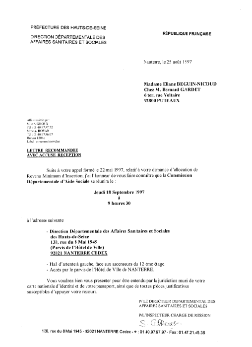 lettre au tribunal administratif
