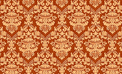 Orange Damask Wallpaper
