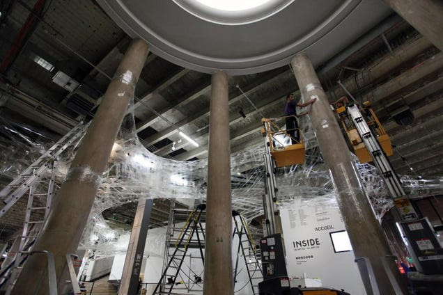 You Can Climb Through This Web Made From 27 Miles of Tape