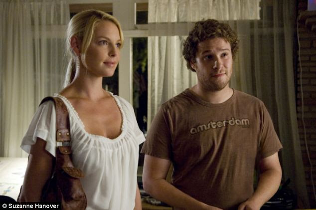 The odd couples: Unlike the happy ending of Hollywood film 'Knocked Up' - Katherine Heigel and Seth Rogen as Alison and Ben are pictured - individuals in mis-matched relationships where one person has high self-control and the other very little, often become unhealthy and fritter away their life savings, experts said