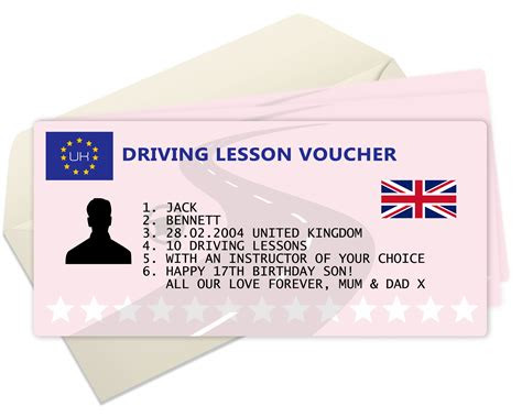  driving lessons gift voucher template free free gift certificate