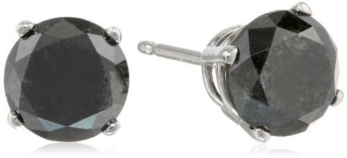 2 cttw Black Diamond Stud Earrings 14k White Gold On Sale