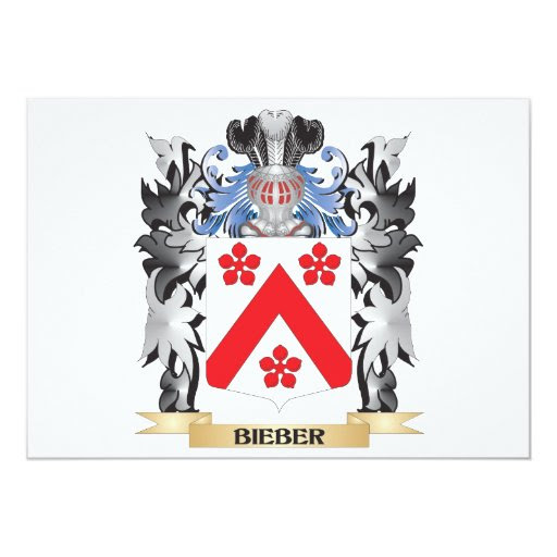 Bieber Coat of Arms - Family Crest 5x7 Paper Invitation Card
