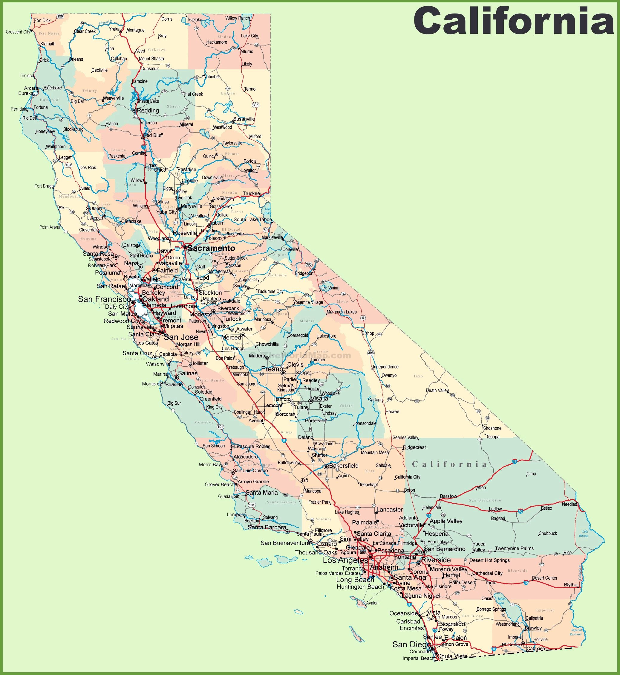 california map with cities Large California Maps For Free Download And Print High