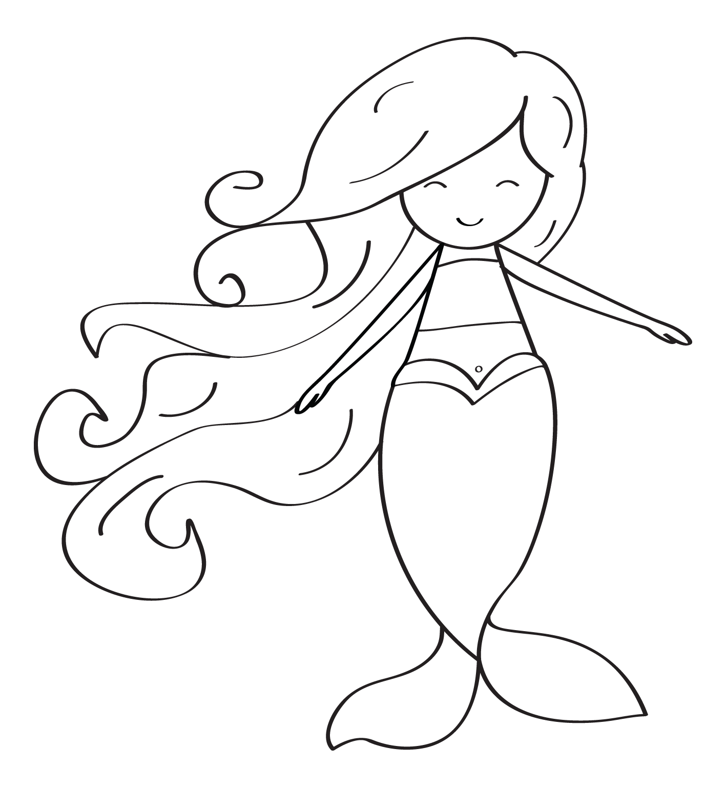Simple Mermaid Drawing at GetDrawings | Free download