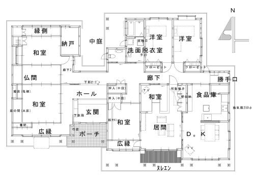 平面図 平屋の甍 住宅 建築ギャラリー まちかどけんちくか 建築家 設計事務所 杉原寛 すぎはら設計 数奇屋の心を生かす住まい