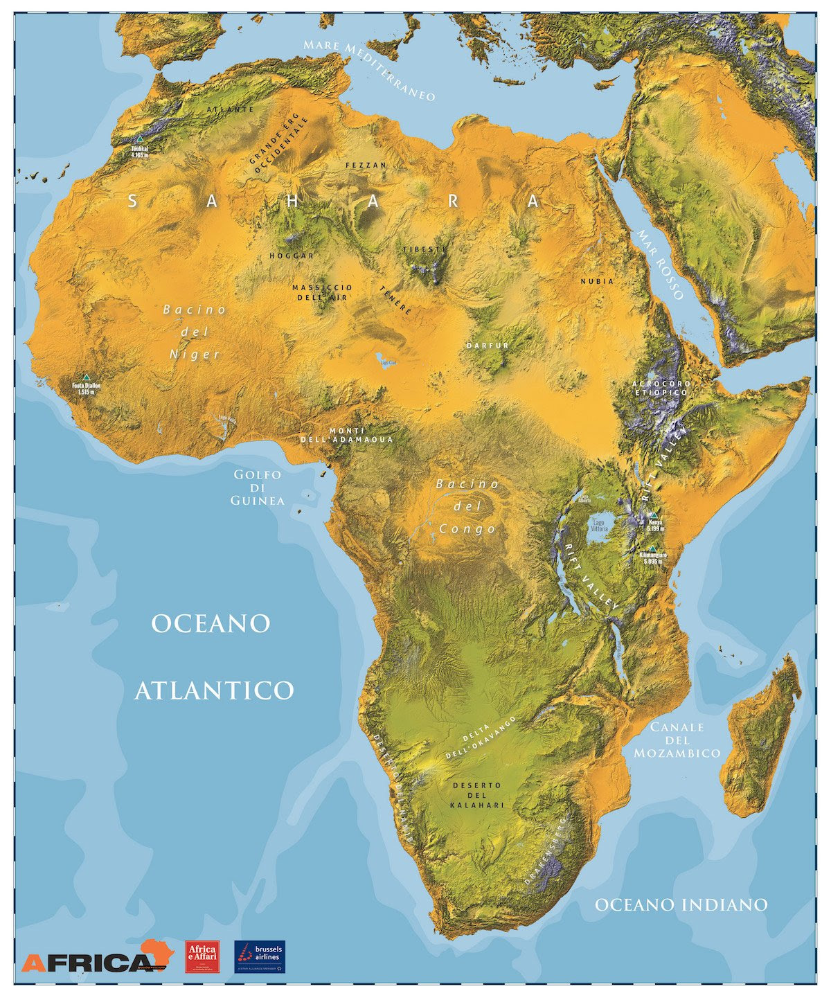 Carta Fisica E Politica Africa
