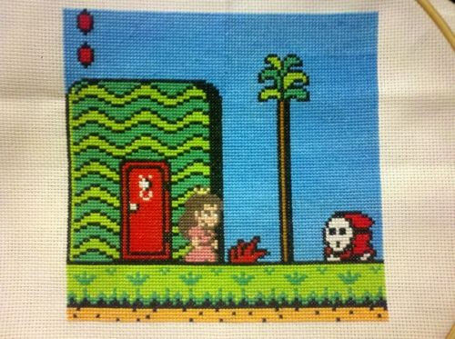 美しいドット絵 ゲーム中のワンシーンが クロスステッチ の刺繍で再現された作品集 そうさめも