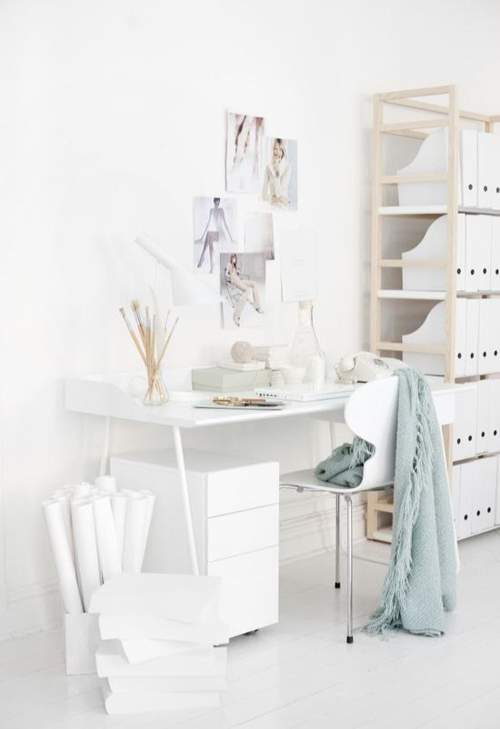 Lovely white home office