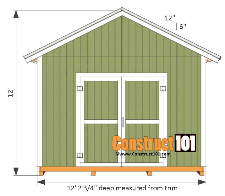 12x12 Shed Plans - Gable Shed - PDF Download - Construct101