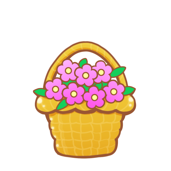 花カゴのイラスト かわいいフリー素材が無料のイラストレイン