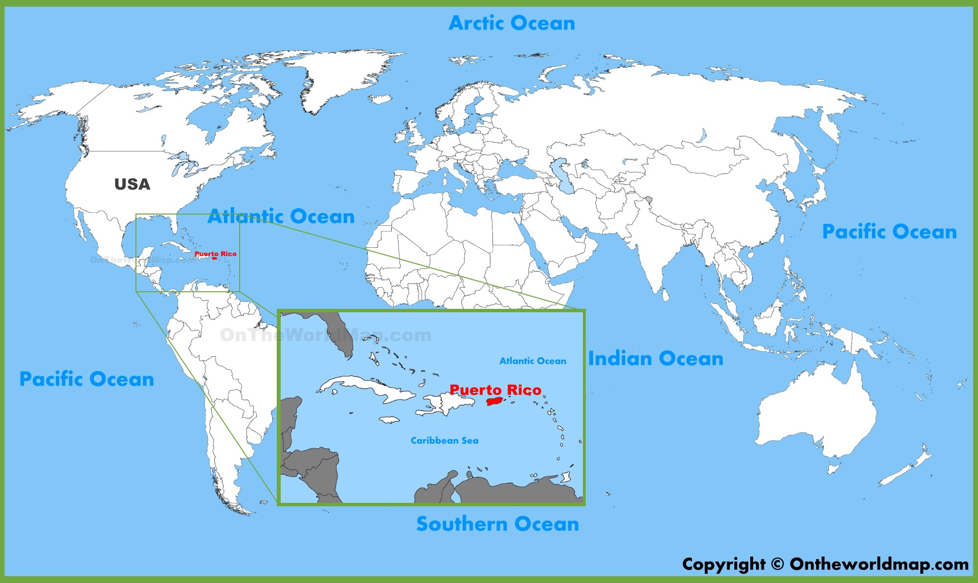 world map puerto rico Puerto Rico Location On The World Map world map puerto rico