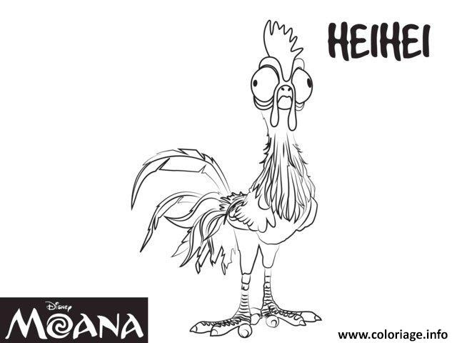 Coloriage Heihei De Vaiana Moana Disney Jecoloriecom