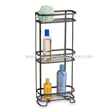 Formbu Espresso Bamboo 3-Shelf Corner Bath Tower,Axis Bronze 3 