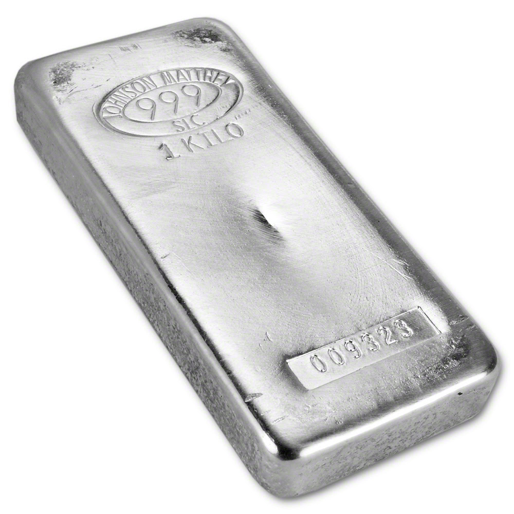 Kilo (32.15 oz.) JM Silver Bar - Johnson Matthey (Poured ...